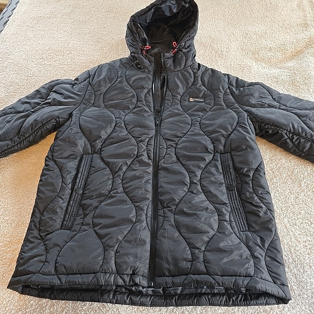 HFX Outdoors Men's Onion‎ Quilted Water Resistant Puffer Coat Hooded Black L NWT - Picture 13 of 16